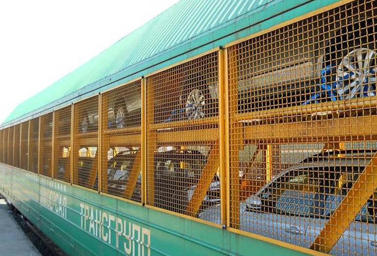 Железнодорожные перевозки легковой машины сеткой из Выборга в Краснодар
